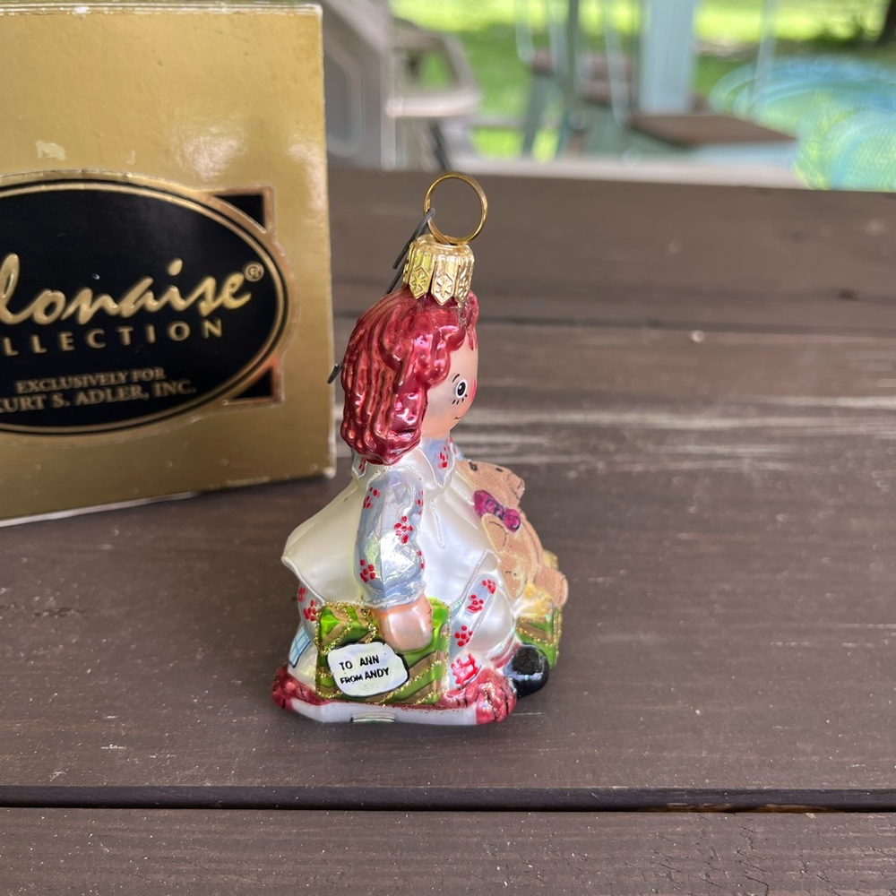 Rare Kurt Adler Polonaise Komozja Playful Raggedy Ann AP1512 Glass Ornament - Picture 2 of 8